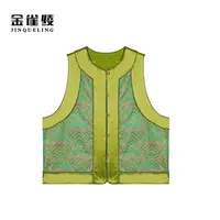 金雀绫【武陵春】桑蚕丝设计师感缎面提花大码女装马夹SZA1T069