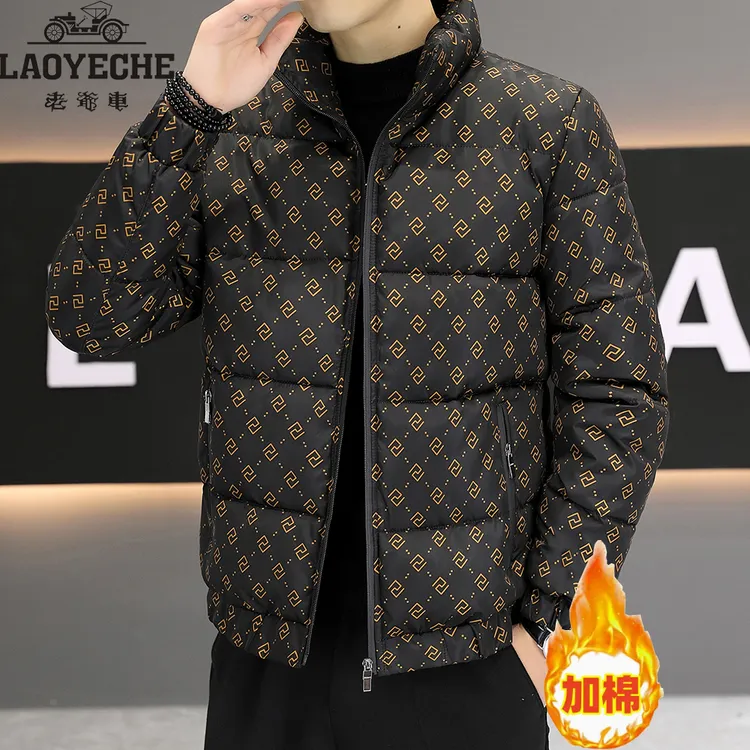 老爷车棉衣男立领青年棉服潮流轻薄冬季男士休闲保暖加厚修身棉衣