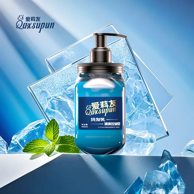 爱萪友男士专用蓝色控油控油去屑止痒蓬松洗发水蓬松洗发水清爽