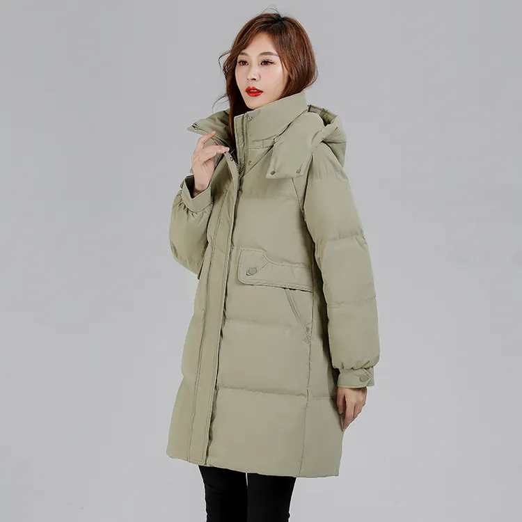冬季新款中长款棉衣女加厚保暖宽松显瘦大码时尚户外琥珀流光外套