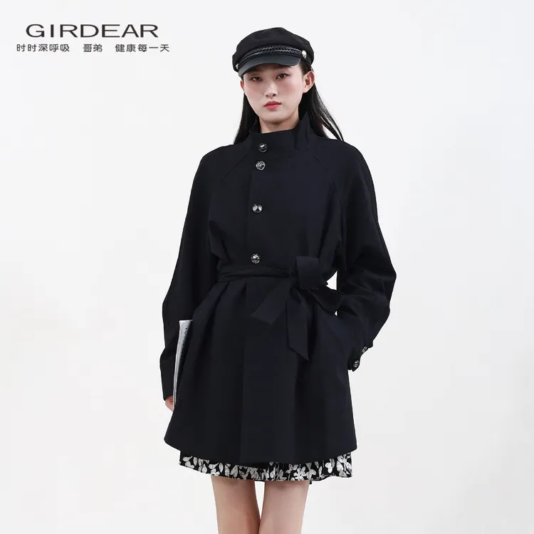 GIRDEAR/哥弟 新款早秋法式百搭气质时尚洋气长款外套女装140077