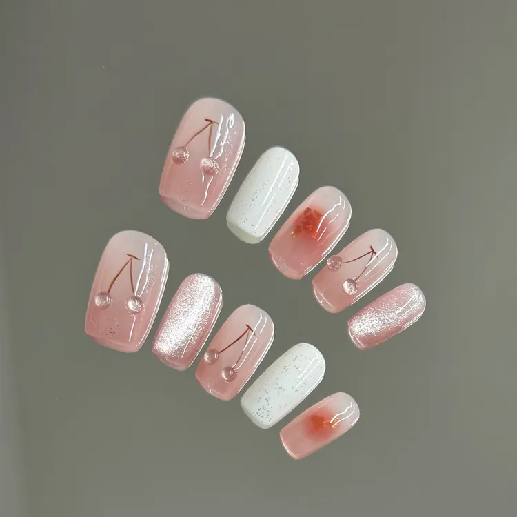 高级感甜美可爱日常显白可拆卸新款美甲穿戴甲片