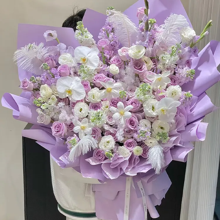 【花约】韩式初恋纯色纸鲜花包装纸单色欧雅纸马卡龙防水包花纸商品图
