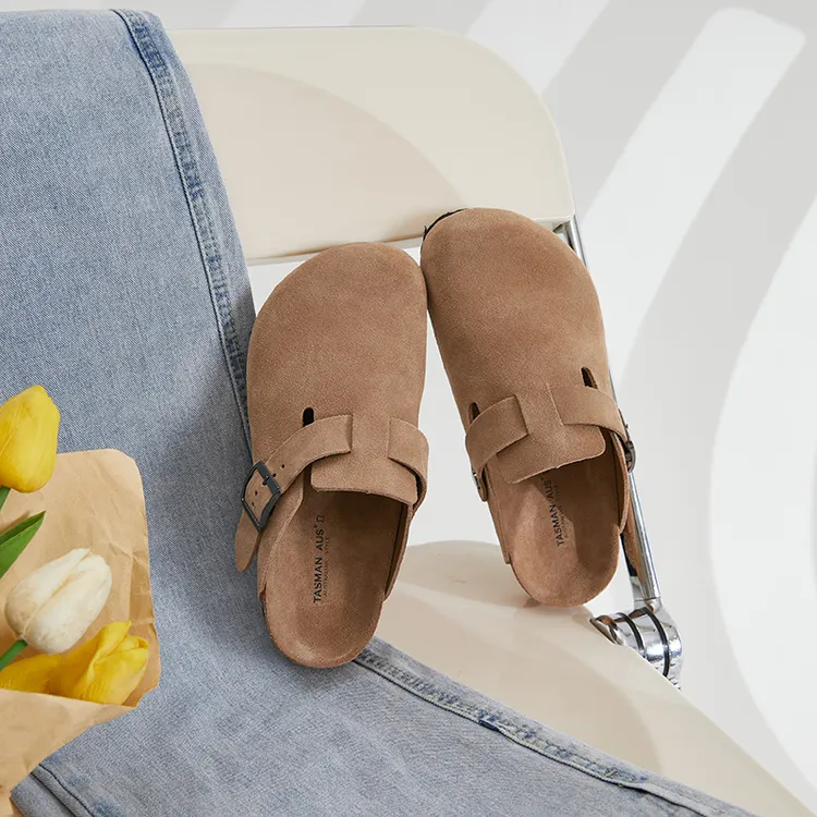 【直播专属】TASMAN AUS软木底包头拖鞋磨砂皮可调节鞋扣4405