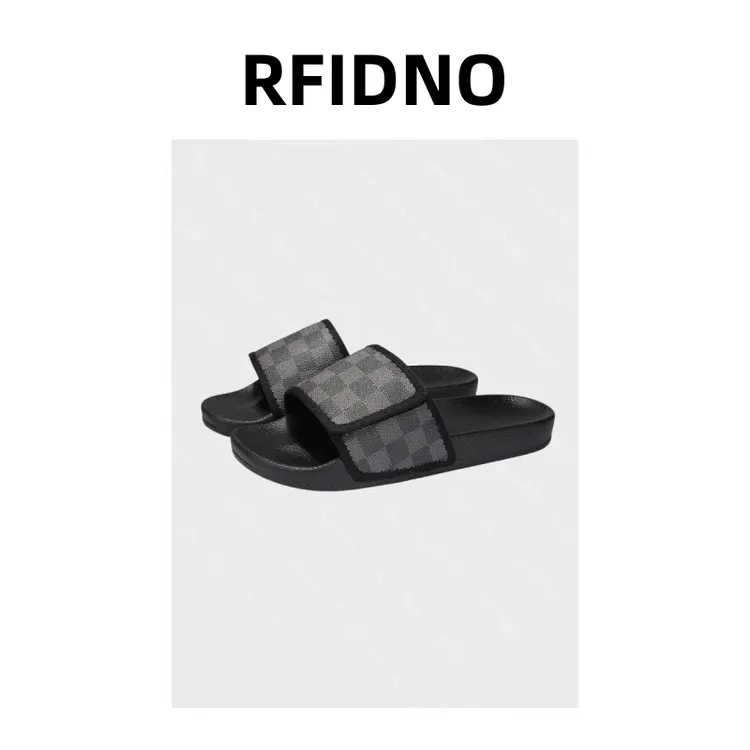 RFIDNO高奢订购/專櫃直發/轻奢休闲男士拖鞋一字拖-701格子魔术贴