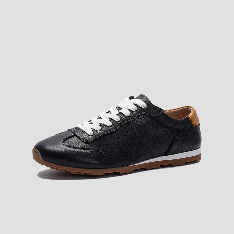 休闲德训鞋透气时尚休闲鞋百搭夏季舒适真皮鞋潮流潮鞋牛皮男鞋