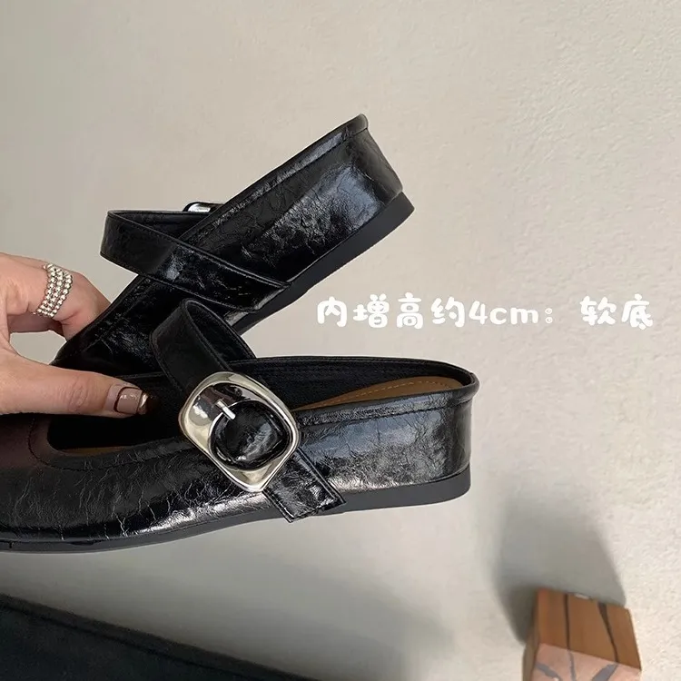 神魂颠倒了～后空包头半拖鞋女夏外穿穆勒鞋单鞋内增高玛丽珍凉鞋