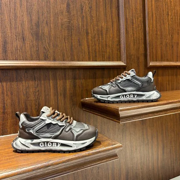 【文麒潮鞋】秋季新款男鞋韩版厚底低帮简约拼色百搭潮流男士休闲鞋