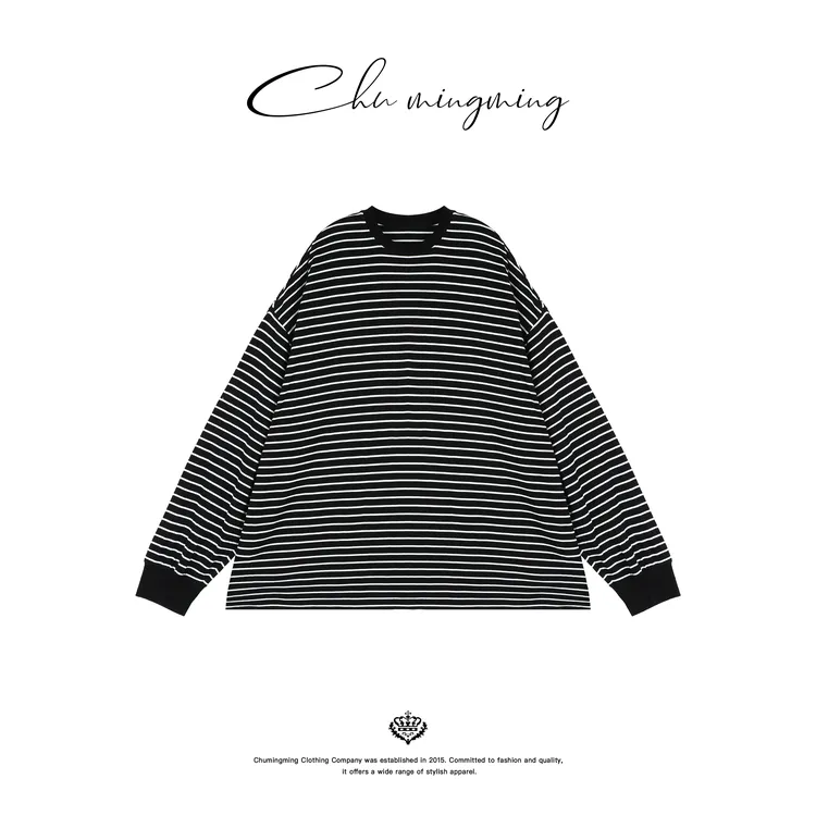  【CHUMINGMING】【横影】条纹长袖T恤LX25105