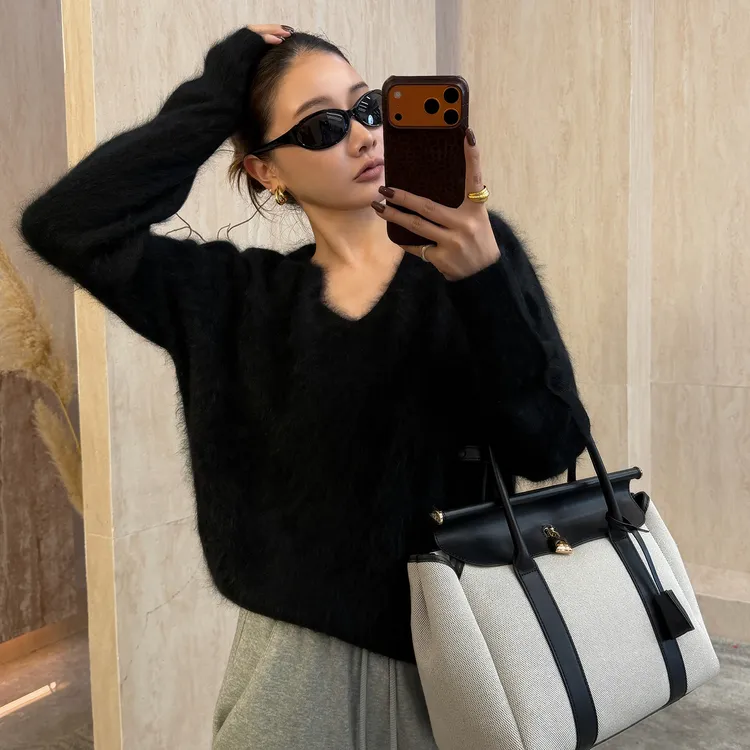 【CHUMINGMING】【绒柠】爱马同源阿尔巴斯超细微米山羊绒毛衣RP2502