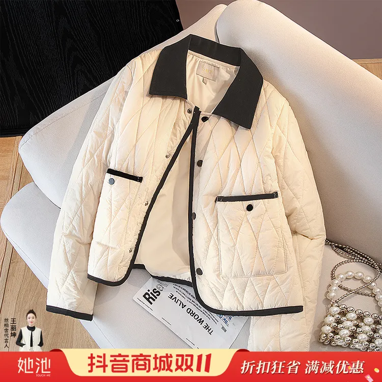 丝柏舍2025秋装新款女装时尚单排扣外套翻领长袖棉衣S43B4765H
