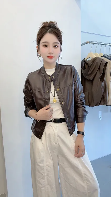 （随性时光）海宁皮衣女植鞣皮2025年新款外套女