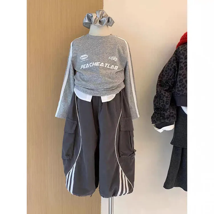 新款童装2025秋季女童套装洋气宝宝休闲运动风时尚T恤上衣长裤