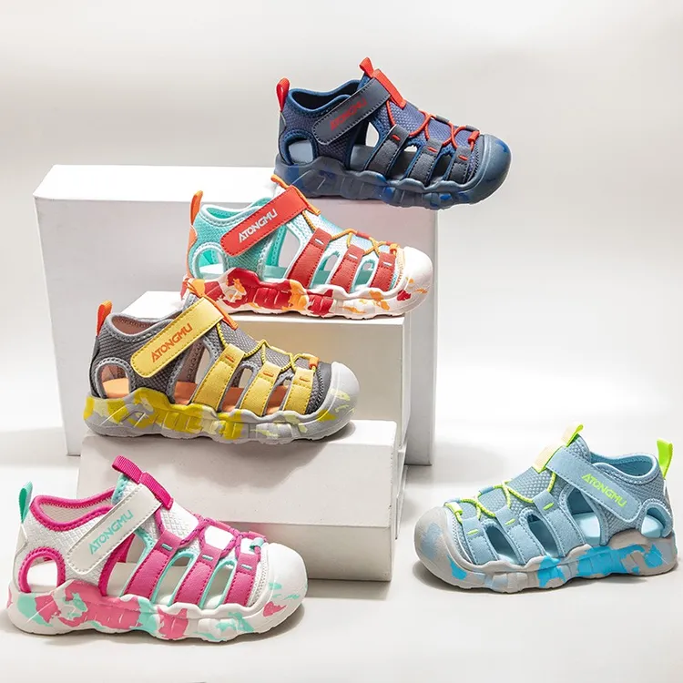 夏季儿童凉鞋溯溪鞋百搭软底户外涉水鞋镂空透气休闲包头女童凉鞋