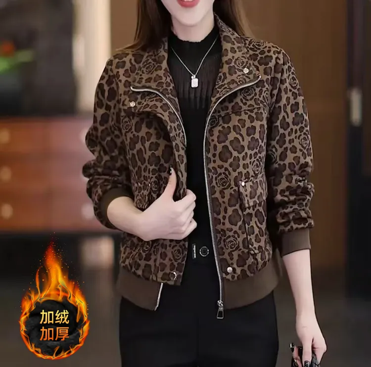 秋冬短外套女士休闲妈妈装时尚秋冬新款衣服宽松洋气减龄夹克上衣