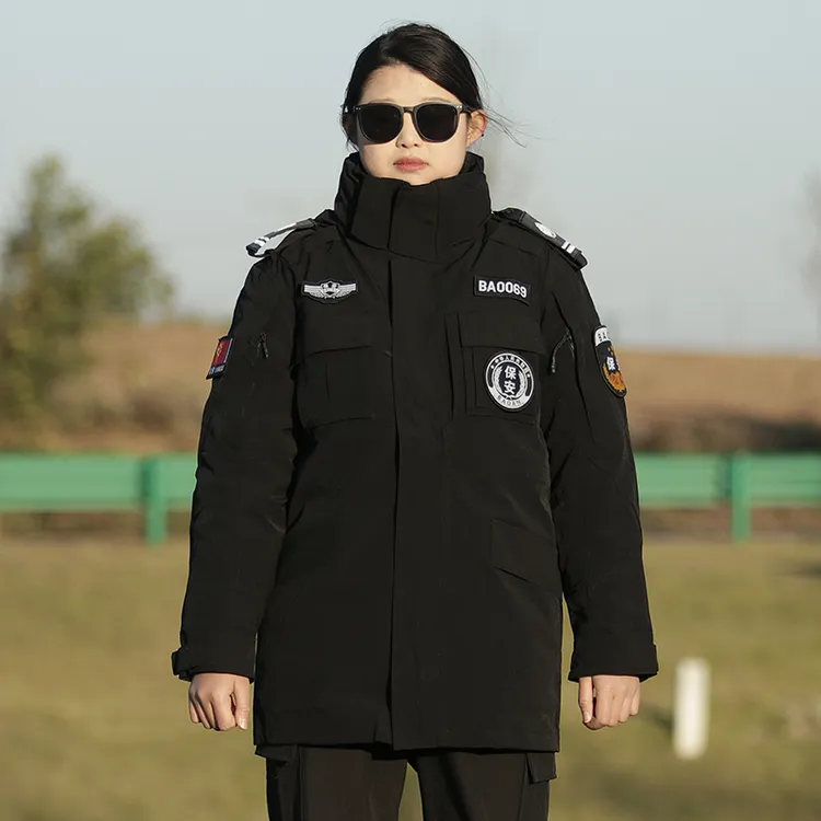 正版P棉防风防水安保大衣加厚保暖防寒服全新升级轻量化可三穿