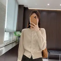 IMFLY金小金自制女装 针织衫DYW9793初秋圆领简约针织开衫