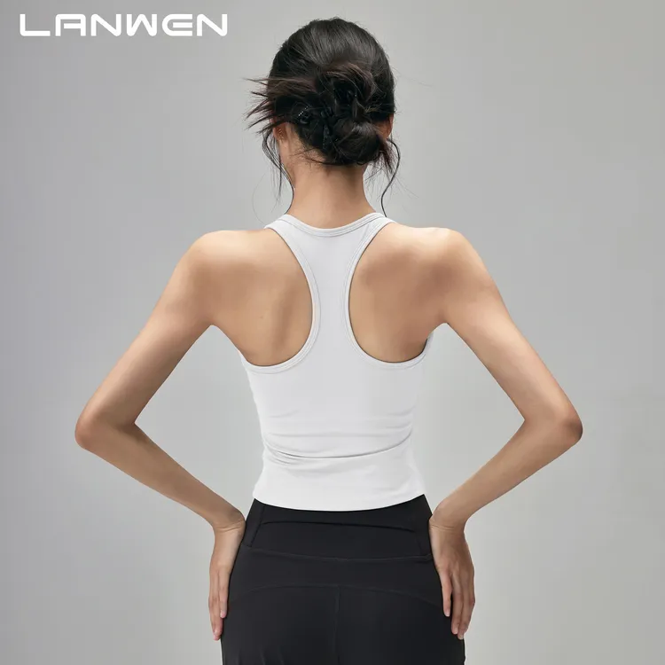 岚纹防震运动背心女带胸垫工字瑜伽内衣外穿美背夏季跑步训练文胸