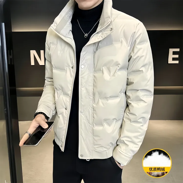 啄木鳥冬季休闲立领外套压花潮流帅气加厚款服