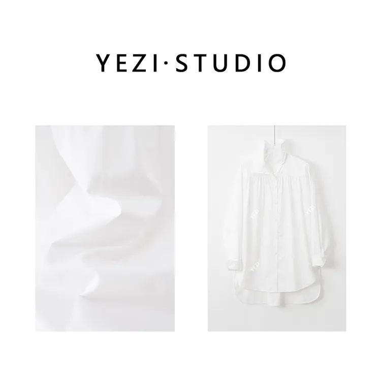 【南洋千金 】高支高密液氨长绒棉重磅宫廷风立领廓形衬衫25315056