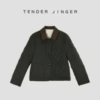 Tender Jinger【黑标】复古简约菱格绗缝翻领夹克外套T54YUY41430