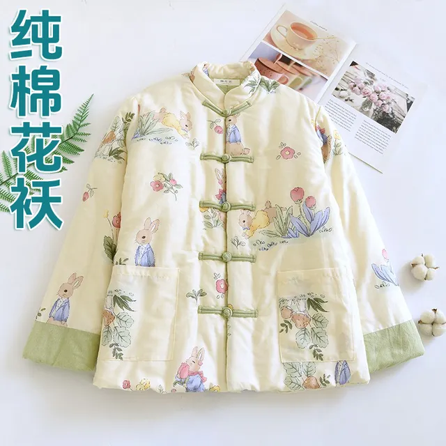 冬季女士新中式唐装棉衣棉服中国风纯棉手工加厚保暖棉花棉袄外套