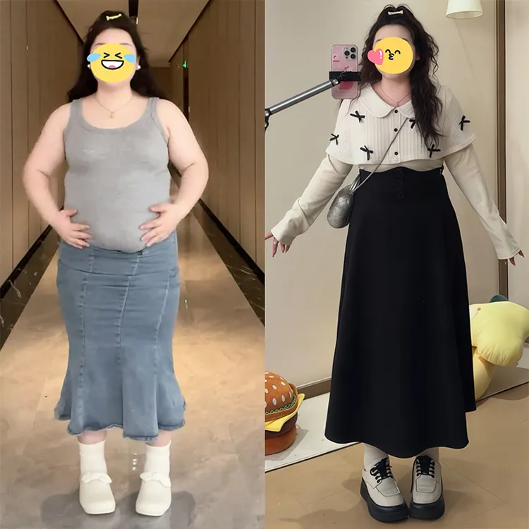 大码学院风娃娃领蝴蝶结上衣半身裙女胖mm减龄长袖打底衫套装