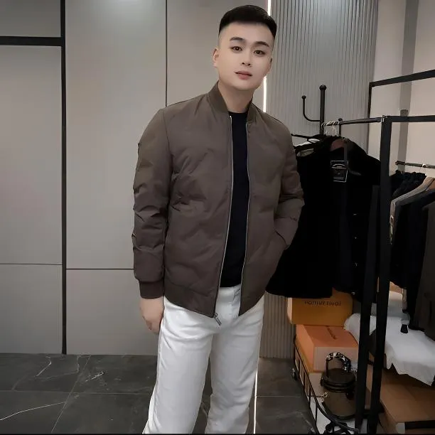 百搭必备 经典棒球领男士高档纯色短款鸭绒羽绒服冬季保暖外套