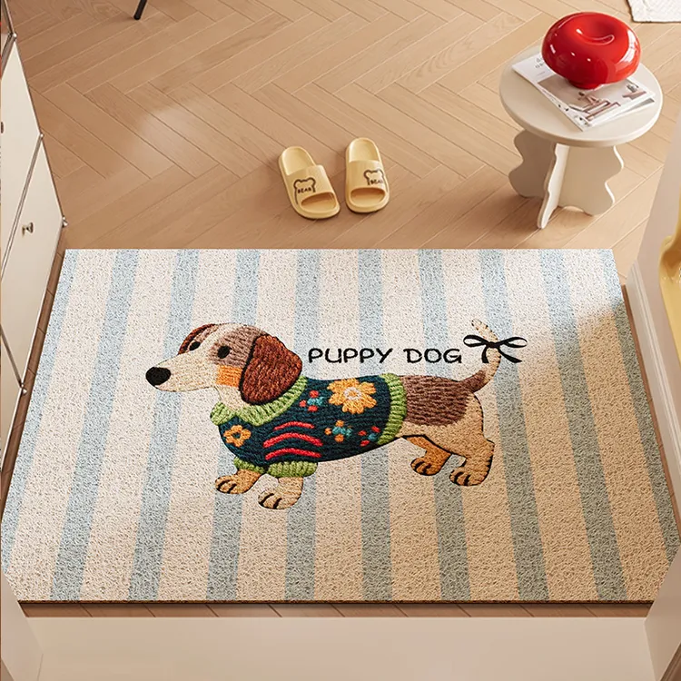 卡通丝圈地垫入户门垫进门防滑脚除尘垫子玄关可裁剪定制PVC地毯