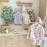 【加绒600克】儿童家居服雪粒绒男童女宝冬开衫加绒加厚保暖睡衣