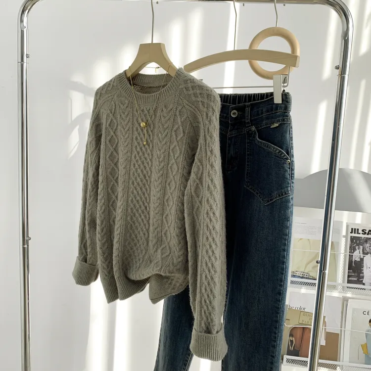 2175气质百搭毛衣针织套头女新款外搭洋气上衣针织