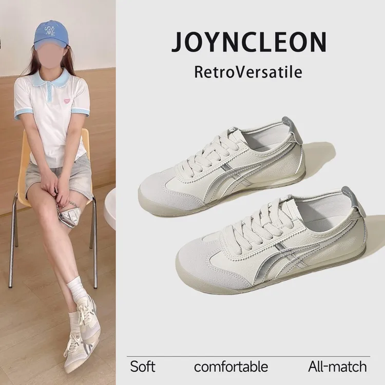 JOYNCLEON/婧麒3cm软踏踏~复古平底内增高百搭时尚休闲女鞋德训鞋