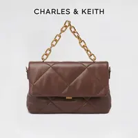 CHARLES & KEITH【琥珀风】欧若菱格链条单肩枕头包女软包20151059