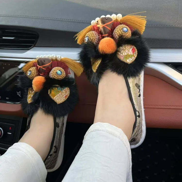 步韵轩手工布鞋女重工手绣虎头非遗手工千层底汉服民族风平底软底