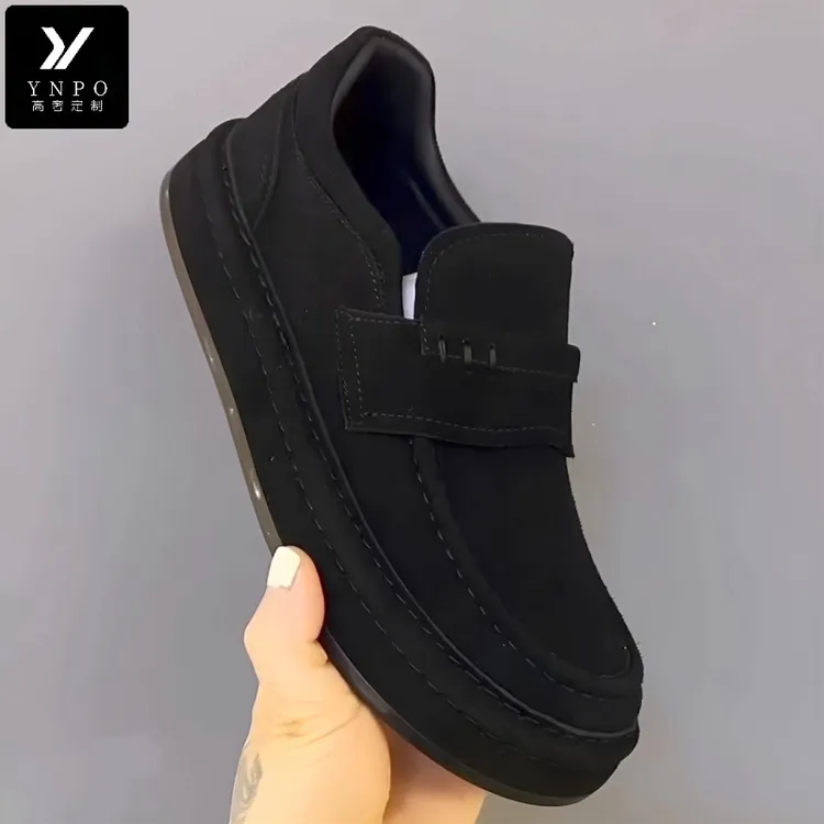 【YNPO】欧货秋冬季新款休闲男鞋磨砂皮鞋韩版一脚蹬舒适平底乐福鞋