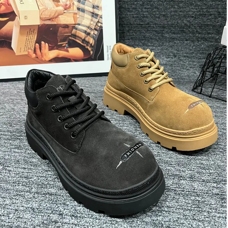 H6130【棉鞋】冬季新款男士磨砂皮时尚百搭潮流厚底大头休闲马丁靴