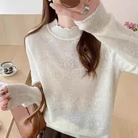 法式极简风针织打底衫女打底衫毛针织衫洋气秋冬时尚套头上衣