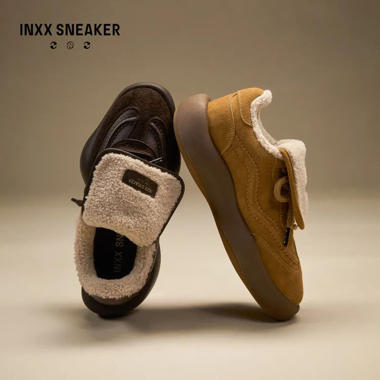 INXX SNEAKER 轻奢鞋子口香糖异型老爹鞋加绒保暖防滑冬季