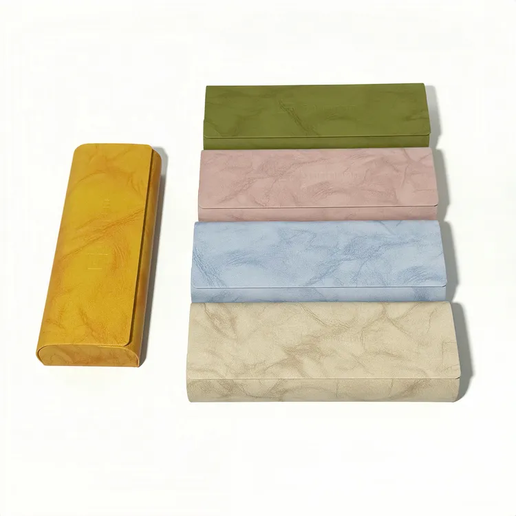 源头工厂大理石纹眼镜盒磁吸便携抗压可印字logo眼镜墨镜收纳盒