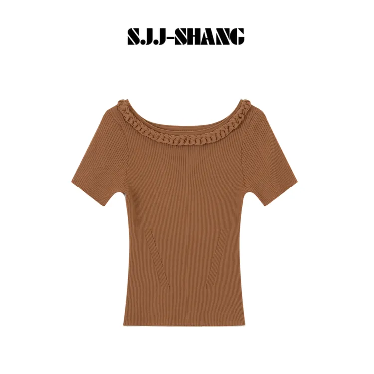 SJJ-SHANG【麻花T】25ss新品气质亲肤舒适设计感上衣q134568p