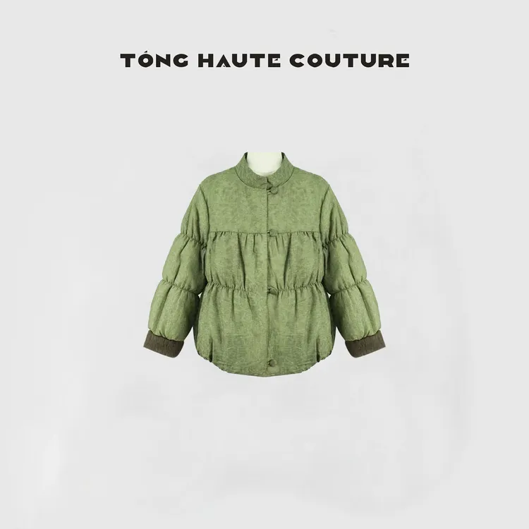 【金贵小姐】高定天s香云纱拼接水貂鹅绒服外套 YW490