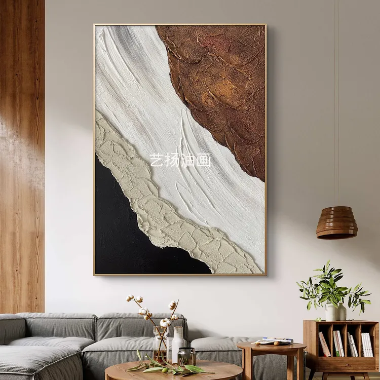 立体抽象装饰画厚肌理落地挂画大幅墙壁挂画客厅背景墙油画玄关画
