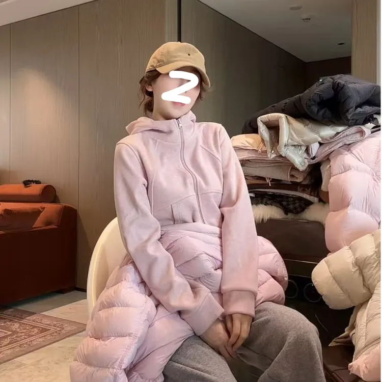 徐靖同款【软糯奶糕】加绒加厚保暖舒适连帽显瘦卫衣外套2510092