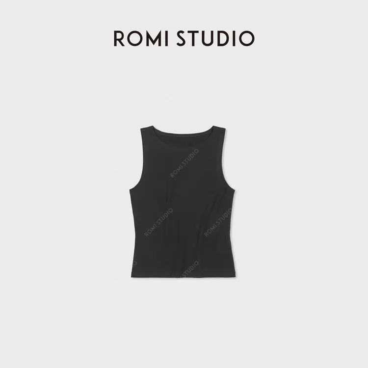 ROMI STUDIO秘鲁进口棉纱弹力修身日常百搭无袖背心 RWDRSD1816-A