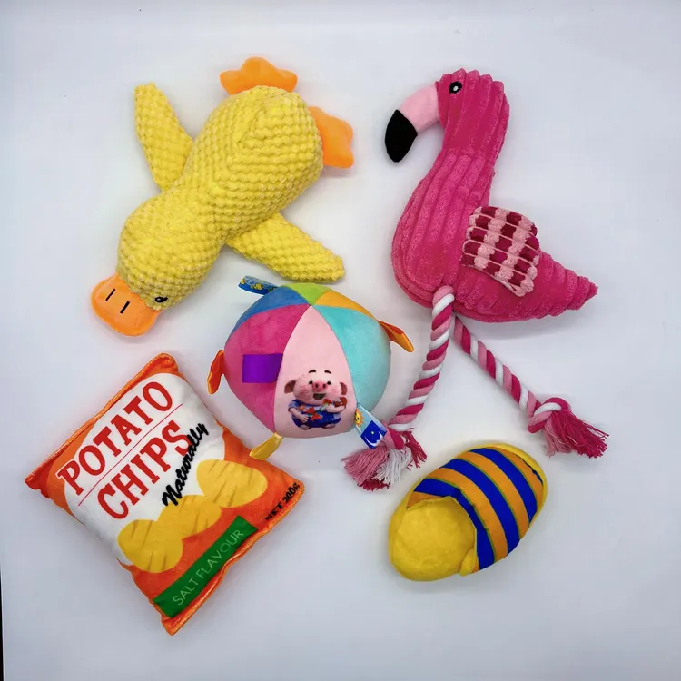 宠物比熊猫狗发声玩具陪伴互动磨牙洁齿玩具组合狗狗耐咬发声玩具