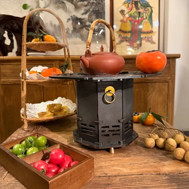 八卦炉户外煮茶炉茶围炉煮茶炉酒精矿物油煮茶炉取暖炉烧烤炉高端