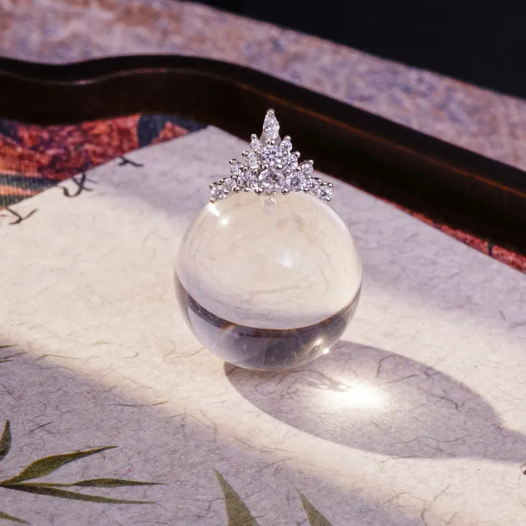 天然白水晶圆珠原创吊坠18+mm