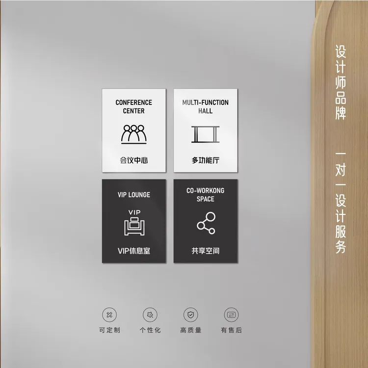 创意简约办公室科室门牌定制会议室标识牌标牌提示牌自粘标志牌