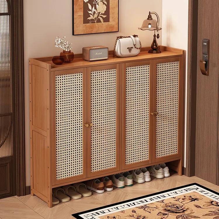 鞋架家用室内好看多层鞋子收纳柜大容量2025新款带门防尘实木鞋柜