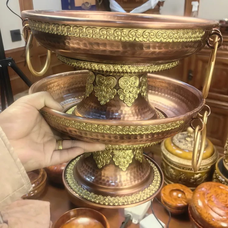 2025新款双耳果盘藏族藏式民族风合金糖果民族风手工（一对）